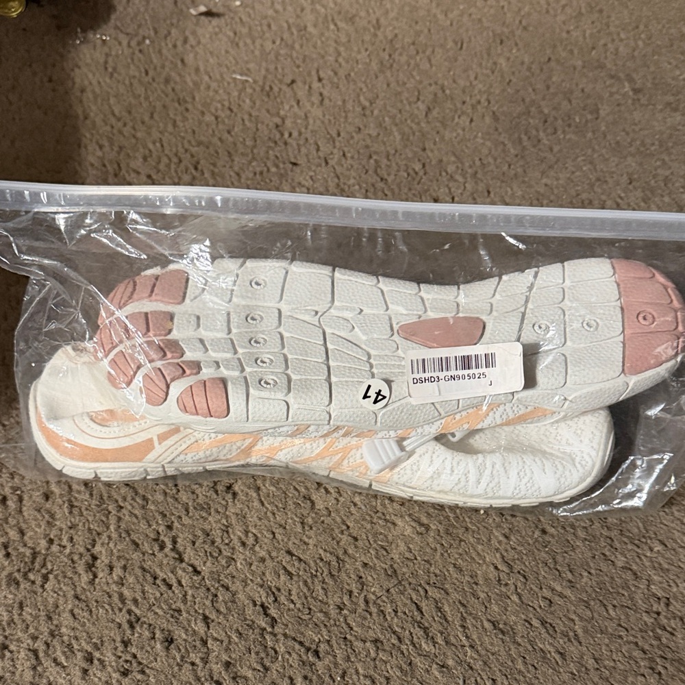 Women's White and Pink Sneakers